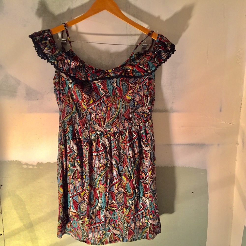 Colorful Free People Open-shoulder Sundress